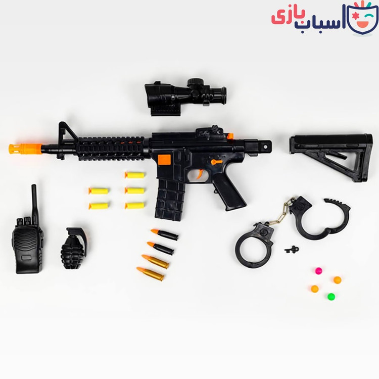 مجموعه اسباب بازی پلیس مدل کماندو M16 با تجهیزات کامل